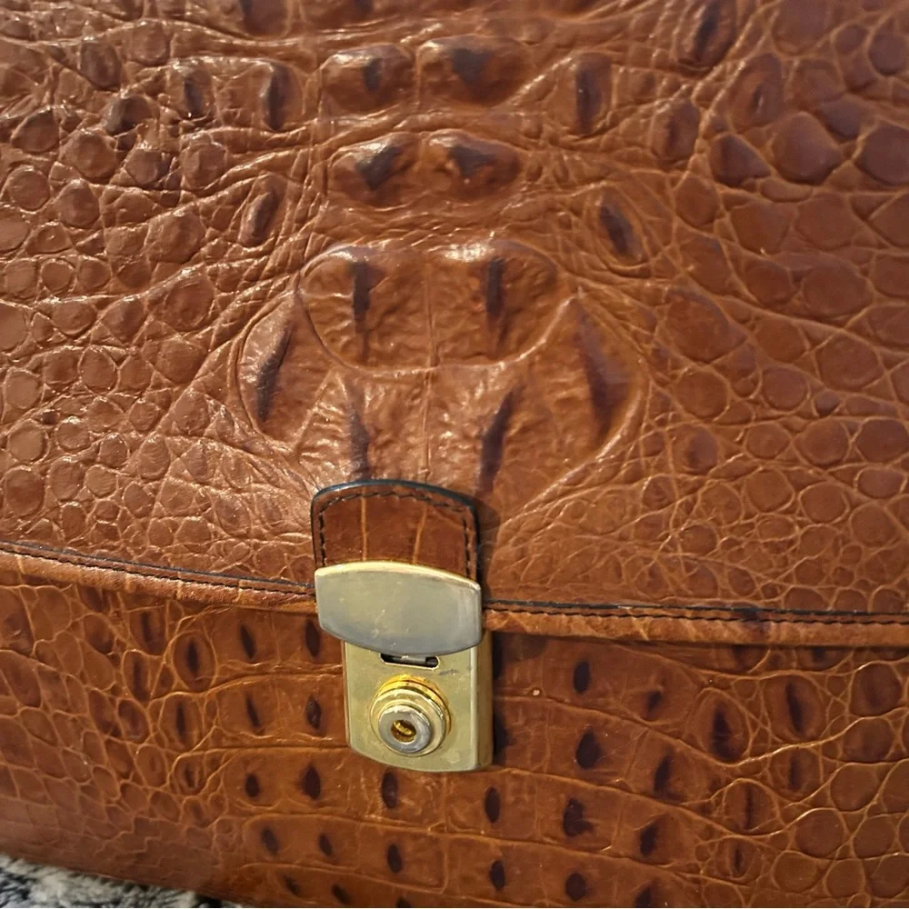 Gorgeous Brown Crocodile Embossed Leather Men's briefcase Bag executive VIP